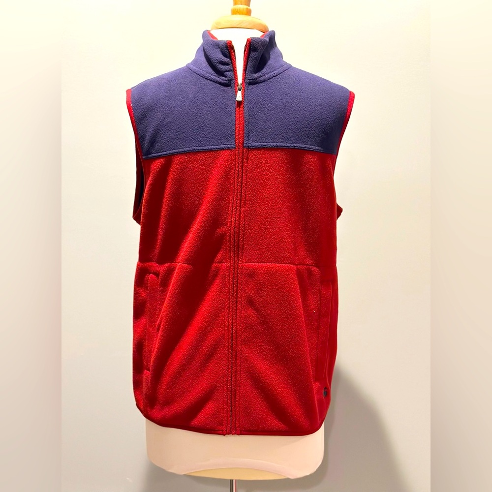 Brooks Brothers 346 Maroon/Blue Zip up Vest Size Medium